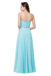 A-line Floor-length Ruffle Chiffon Sweetheart Bridesmaid Dresses